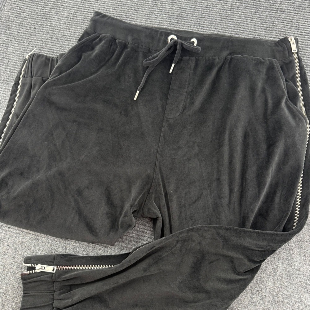 ASOS x LaQuan Smith Mens 4XL Black Velour Side Zip Jogger Track Pants Designer